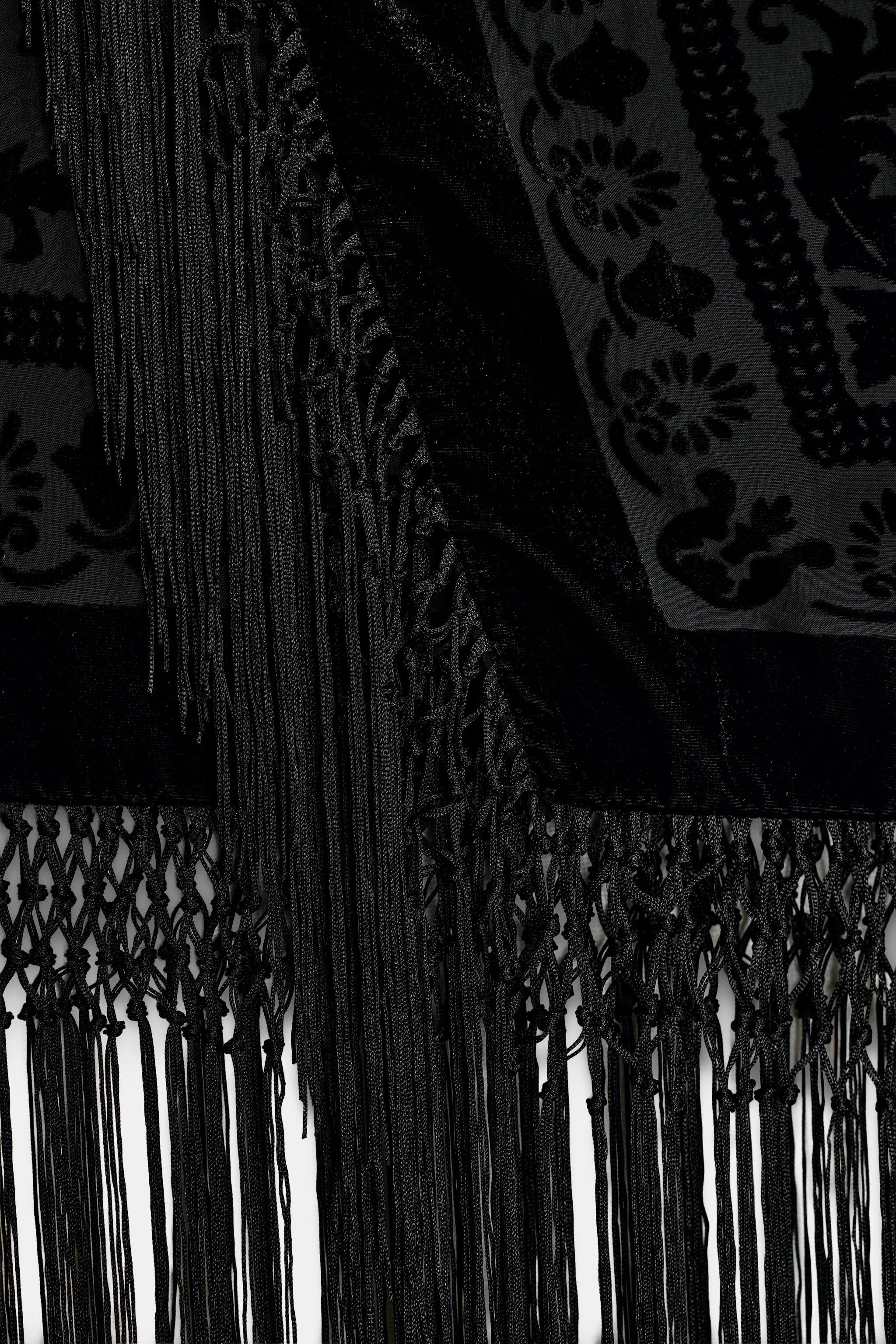 ZW COLLECTION LIMITED EDITION FRINGED VELVET SKIRT